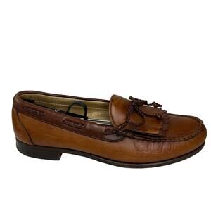 Allen Edmonds Woodstock Kiltie Loafers Men's 9.5 C Leather‎ Slip On Brown